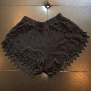 Black Lace Shorts